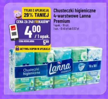 Chusteczki higieniczne 4-warstwowe Lanna Premium