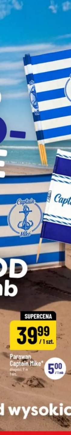 Parawan plażowy Captain Mike 8 m
