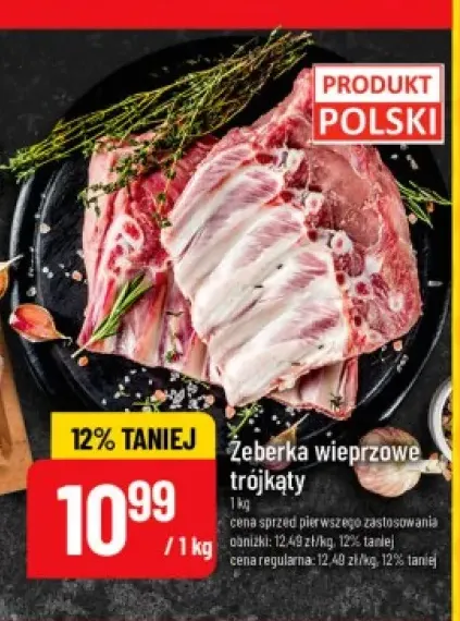Żeberka wieprzowe trójkąty polskie
