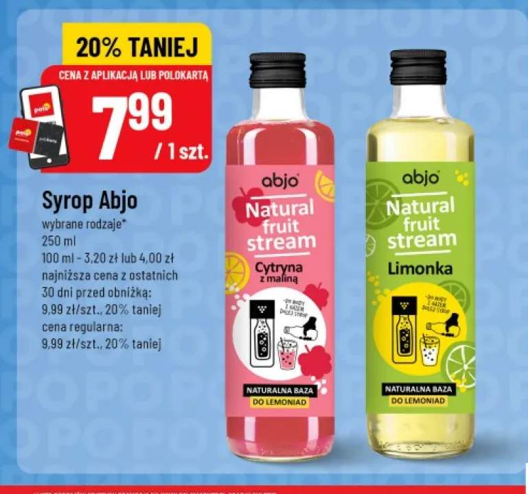 Syrop Abjo Natural fruit stream Limonka +1 wariant