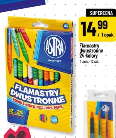 Flamastry dwustronne Astra 24 kolory