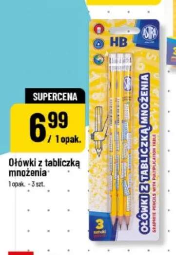 Ołówki z tabliczką mnożenia Astra