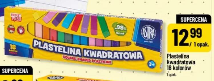 Plastelina kwadratowa Astra 18 kolorów