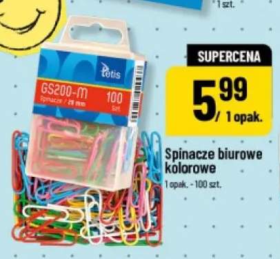 Spinacze biurowe kolorowe Tetis