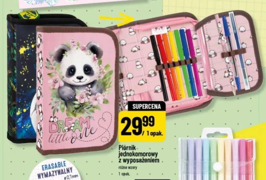 Piórnik jednokomorowy z wyposażeniem Kidea