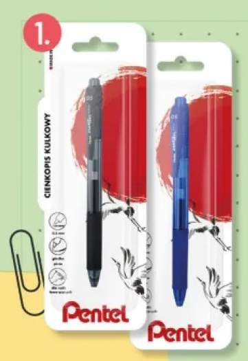 Cienkopis kulkowy czarny Pentel +1 wariant