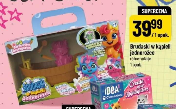 Zabawka Brudaski w kąpieli jednorożce