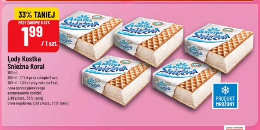 Lody Kostka Śnieżna Koral