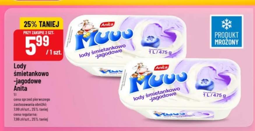 Lody śmietankowo-jagodowe Anita Muuu
