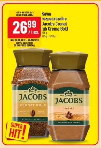 Kawa rozpuszczalna Jacobs Cronat Gold +1 wariant