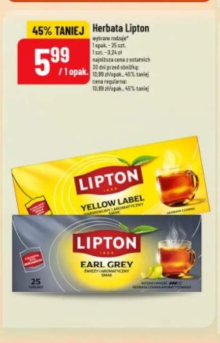 Herbata czarna Lipton Yellow Label +1 wariant