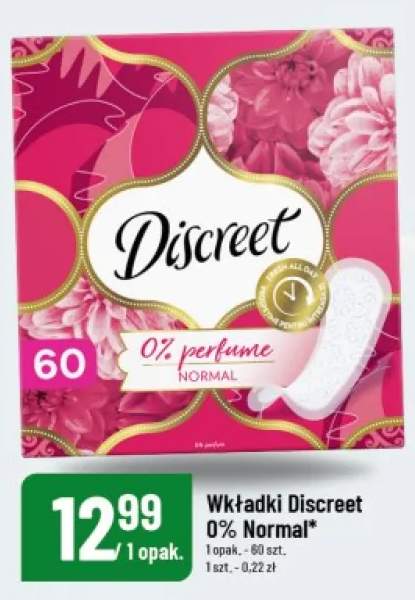 Wkładki higieniczne Discreet 0% Normal
