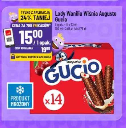 Lody wanilia wiśnia Augusto Gucio 14-pak