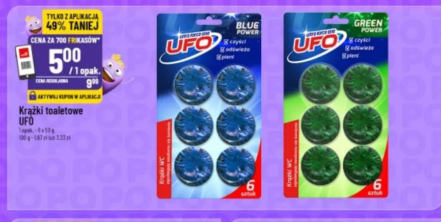 Krążki toaletowe UFO Blue Power 6-pak +1 wariant