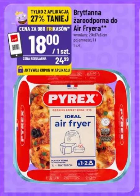 Brytfanna żaroodporna do Air Fryera Pyrex 1 l 20x17x6 cm