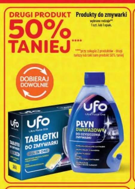 Płyn dwufazowy do czyszczenia zmywarki UFO +1 wariant