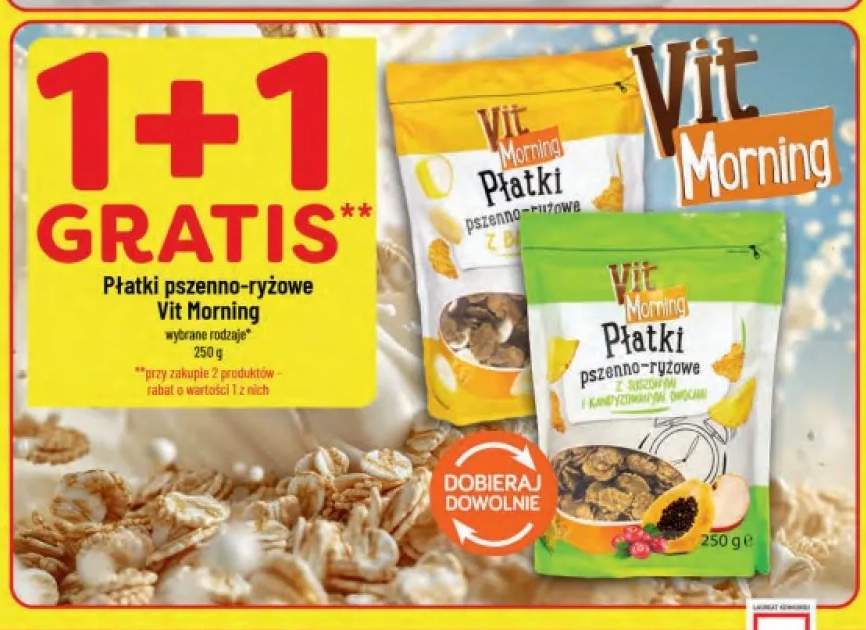 Płatki pszenno-ryżowe z bananem Vit Morning +1 wariant