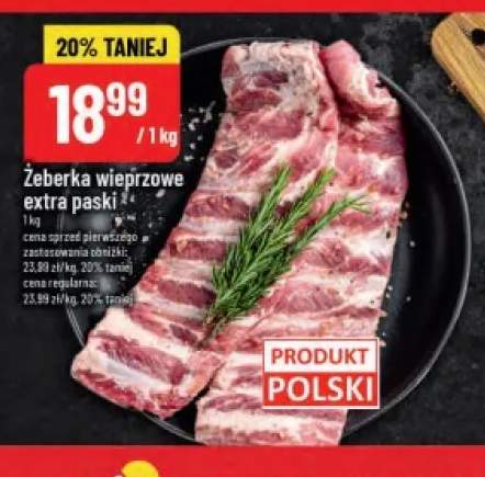 Żeberka wieprzowe extra paski