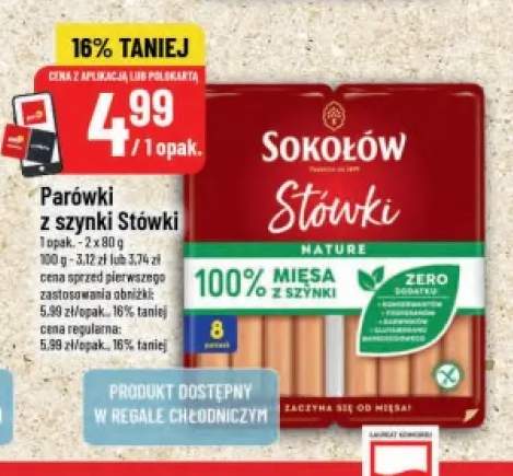 Parówki z szynki Stówki Sokołów