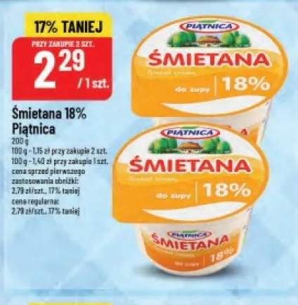 Śmietana Piątnica 18%