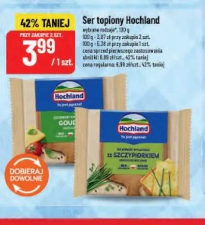 Ser topiony w plastrach gouda Hochland +1 wariant