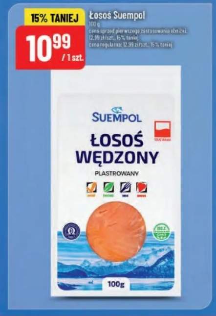 Łosoś wędzony plastrowany Suempol