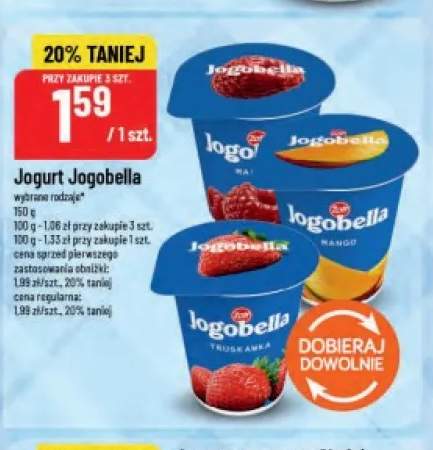 Jogurt Jogobella truskawkowy +2 warianty