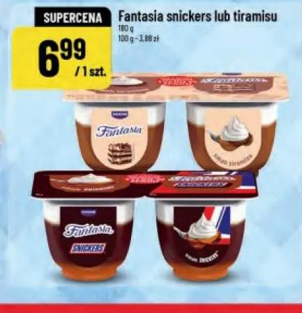 Jogurt Danone Fantasia Snickers +1 wariant