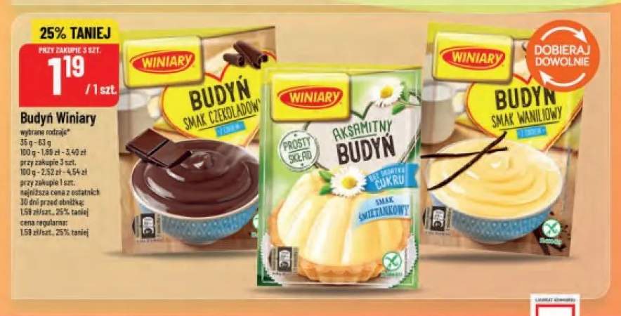 Budyń smak czekoladowy Winiary +2 warianty