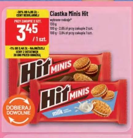 Ciastka Minis Hit +1 wariant