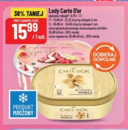 Lody Carte D'Or Vanilla +1 wariant