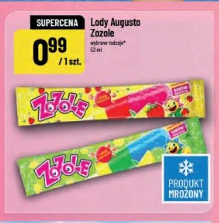 Lody Augusto Zozole truskawkowe +1 wariant