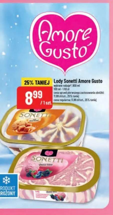 Lody Sonetti Amore Gusto słony karmel +1 wariant