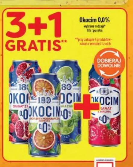 Piwo bezalkoholowe Okocim Sycylijska pomarańcza z limonką +2 warianty