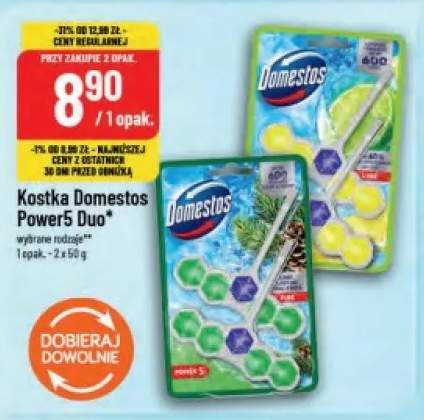 Kostka toaletowa Domestos Power5 Duo Pine 2-pak +1 wariant