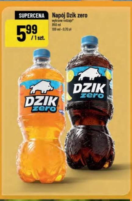 Napój Dzik Zero orange +1 wariant