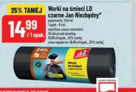 Worki na śmieci LD czarne 240 l Jan Niezbędny