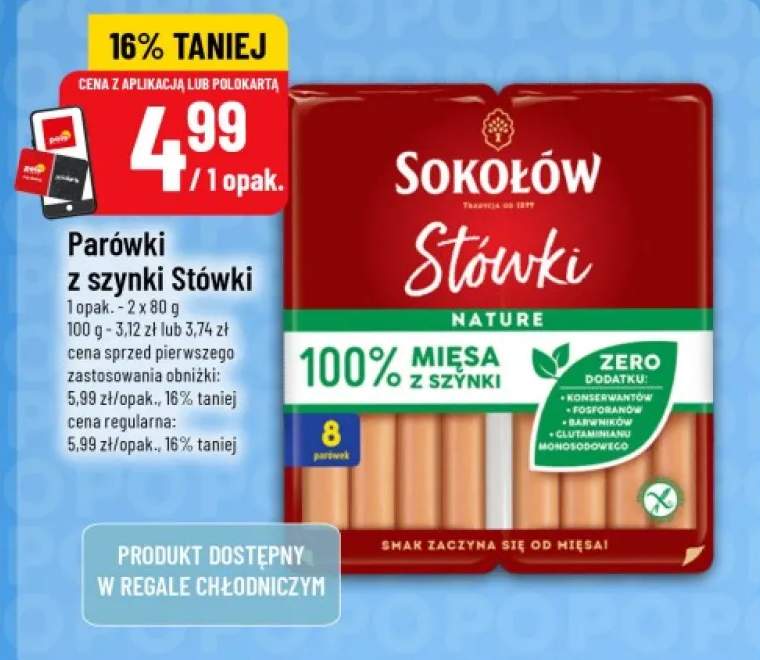 Parówki z szynki Stówki Sokołów