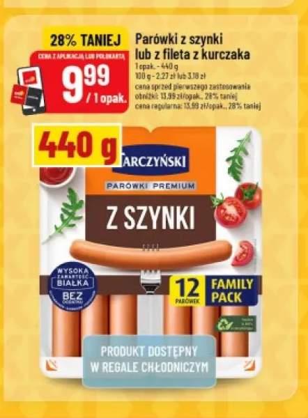 Parówki z szynki Tarczyński +1 wariant