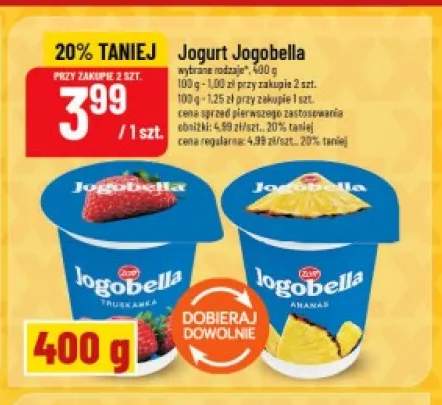 Jogurt Jogobella truskawkowy +1 wariant
