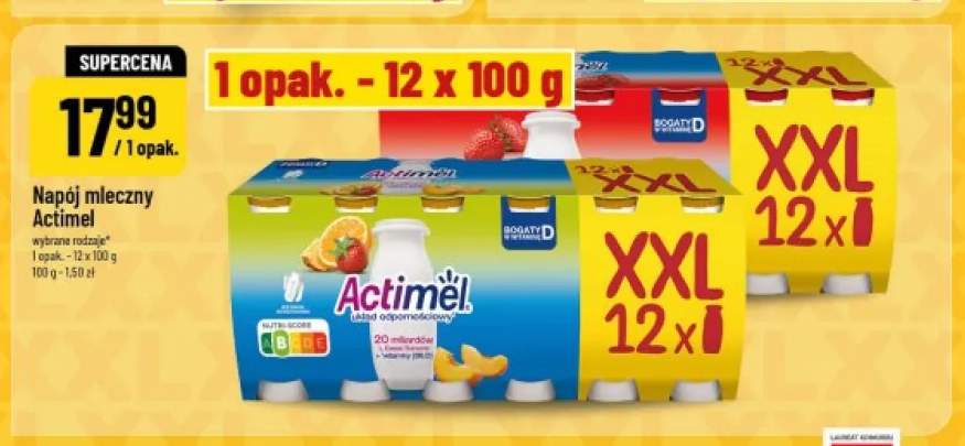 Napój mleczny Actimel wieloowocowy 12-pak Danone +1 wariant