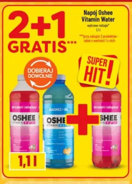 Napój Oshee Vitamin Water witaminy i minerały +1 wariant