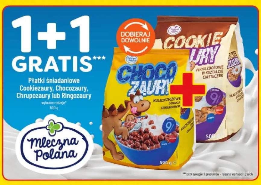 Płatki śniadaniowe Cookiezaury Mleczna Polana +3 warianty