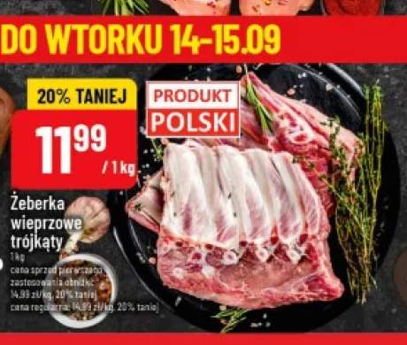 Żeberka wieprzowe trójkąty