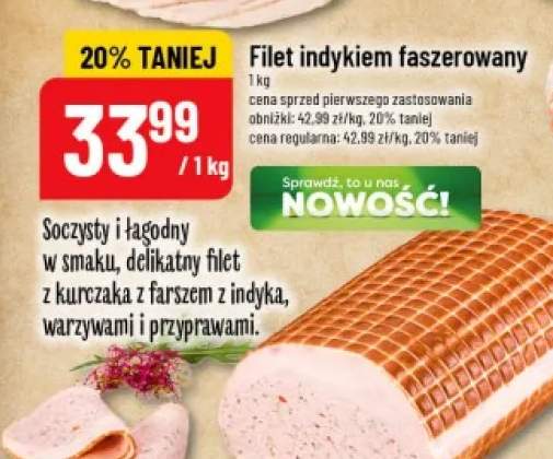 Filet indykiem faszerowany