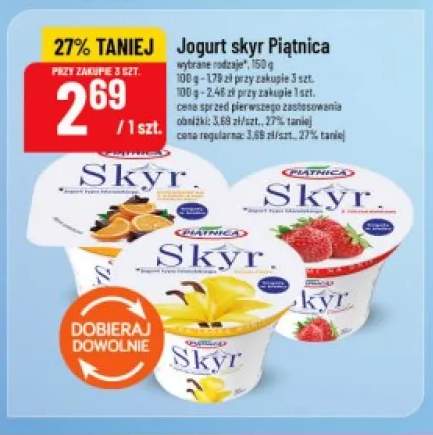 Jogurt skyr naturalny Piątnica +3 warianty