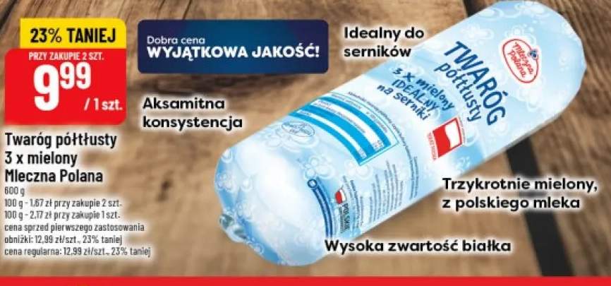 Twaróg półtłusty 3 x mielony Mleczna Polana