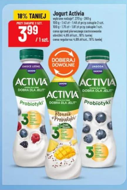 Jogurt Activia owoce leśne +2 warianty