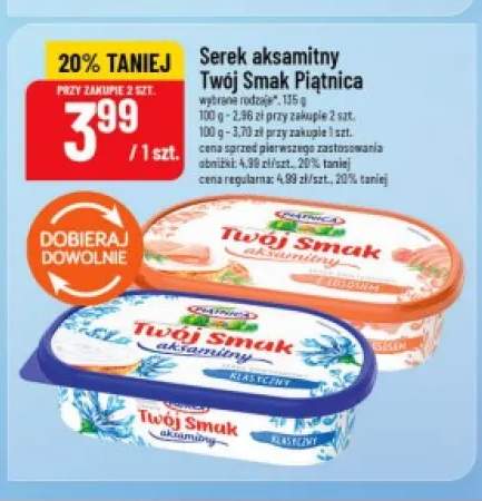 Serek aksamitny Twój Smak z łososiem Piątnica +1 wariant