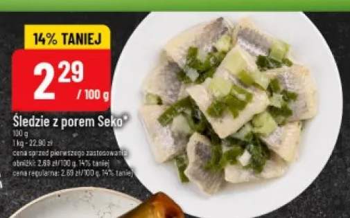 Śledzie z porem Seko